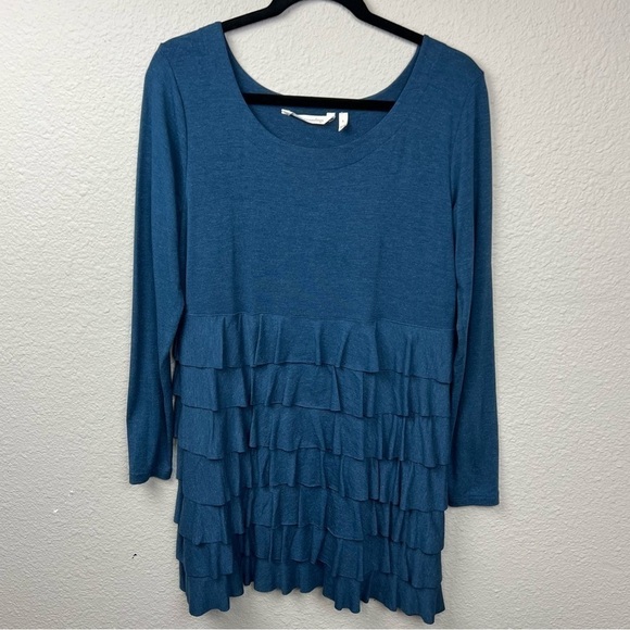 𝅺Soft Surroundings Tamara Tunic Style 2AV18 Blue Sz S - Picture 1 of 6
